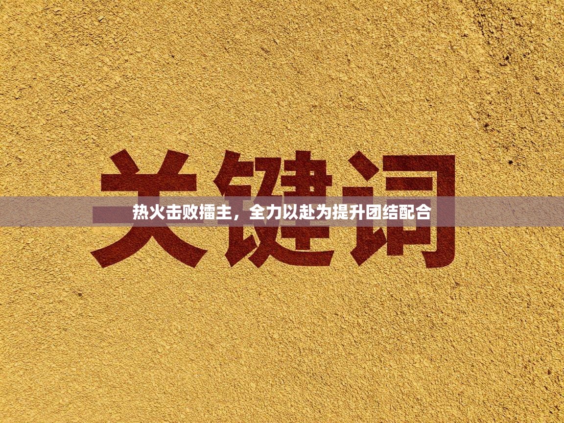 热火击败擂主,全力以赴为提升团结配合 第2张