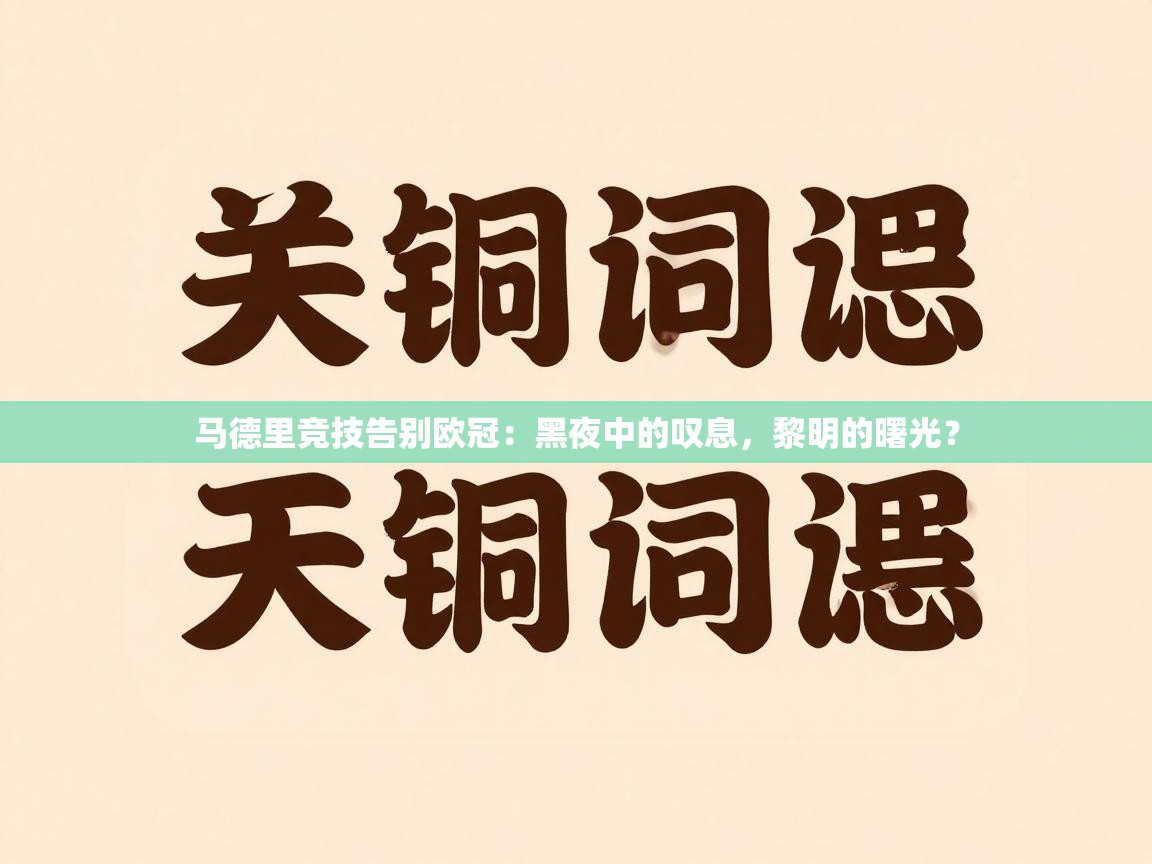 马德里竞技告别欧冠：黑夜中的叹息，黎明的曙光？  第2张